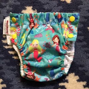 Blueberry Swim Diaper, Mermaids, Size Small